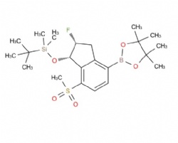 tert-butyl({[(1S,2R)-2-fluoro-7-methanesulfonyl-4-(4,4,5,5-tetramethyl-1,3,2-dioxaborolan-2-yl)-2,3-dihydro-1H-inden-1-yl]oxy})dimethylsilan
