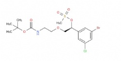 (S)-1-(3-bromo-5-chlorophenyl)-2-(2-((tert-butoxycarbonyl)amino)ethoxy)ethyl methanesulfonate
