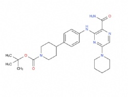 tert-butyl 4-(4-((3-carbamoyl-6-(piperidin-1-yl)pyrazin-2-yl)amino)phenyl)piperidine-1-carboxylate