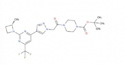 tert-butyl (S)-4-(2-(4-(2-(2-methylazetidin-1-yl)-6-(trifluoromethyl)pyrimidin-4-yl)-1H-pyrazol-1-yl)acetyl)piperazine-1-carboxylate