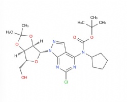 tert-butyl (6-chloro-1-((3aR,4R,6R,6aR)-6-(hydroxymethyl)-2,2-dimethyltetrahydrofuro[3,4-d][1,3]dioxol-4-yl)-1H-pyrazolo[3,4-d]pyrimidin-4-yl)(cyclopentyl)carbamate