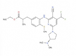 ethyl 3-(3-{[3-cyano-4-(difluoromethyl)-6-[(3S)-3-(dimethylamino)pyrrolidin-1-yl]pyridin-2-yl]amino}-4-(methylsulfanyl)phenyl)-2-methylpropanoate