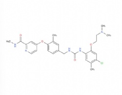 4-(4-((3-(4-chloro-2-(2-(dimethylamino)ethoxy)-5-methylphenyl)ureido)methyl)-2-methylphenoxy)-N-methylpicolinamide