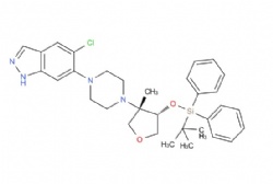 6-{4-[(3S,4R*)-4-[(tert-butyldiphenylsilyl)oxy]-3-methyloxolan-3-yl]piperazin-1-yl}-5-chloro-1H-indazole
