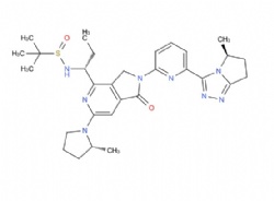 (S)-2-Methyl-N-((R)-1-(2-(6-((S)-5-methyl-6,7-dihydro-5H-pyrrolo[2,1-c][1,2,4]triazol-3-yl)pyridin-2-yl)-6-((R)-2-methylpyrrolidin-1-yl)-1-oxo-2,3-dihydro-1H-pyrrolo[3,4-c]pyridin-4-yl)propyl)propane-2-sulfinamide
