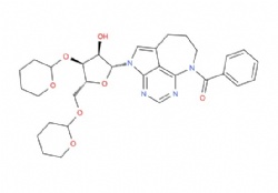 (2-((2R,3R,4S,5R)-3-hydroxy-4-((tetrahydro-2H-pyran-2-yl)oxy)-5-(((tetrahydro-2H-pyran-2-yl)oxy)methyl)tetrahydrofuran-2-yl)-2,7,8,9-tetrahydro-6H-2,3,5,6-tetraazabenzo[cd]azulen-6-yl)(phenyl)methanone