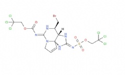 2,2,2-trichloroethyl ((3aS,4R,10aR)-4-(bromomethyl)-6-(((2,2,2-trichloroethoxy)carbonyl)imino)-3a,4,5,6-tetrahydro-1H,8H-pyrrolo[1,2-c]purin-2(3H)-ylidene)sulfamate
