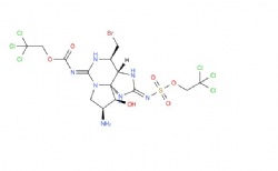 2,2,2-trichloroethyl ((3aS,4R,9S,10S,10aS)-9-amino-4-(bromomethyl)-10-hydroxy-6-(((2,2,2-trichloroethoxy)carbonyl)imino)hexahydro-1H,8H-pyrrolo[1,2-c]purin-2(3H)-ylidene)sulfamate