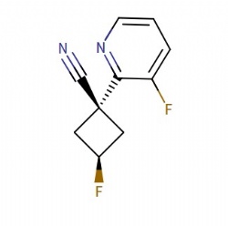 cis-3-Fluoro-1-(3-fluoropyridin-2-yl)cyclobutane-1-carbonitrile
