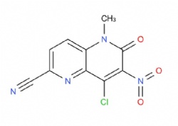 8-chloro-5-methyl-7-nitro-6-oxo-5,6-dihydro-1,5-naphthyridine-2-carbonitrile