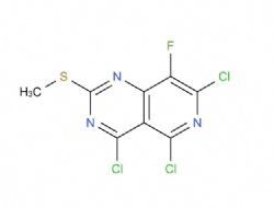 4,5,7-trichloro-8-fluoro-2-(methylthio)pyrido[4,3-d]pyrimidine
