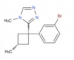 cis-3-(-1-(3-bromophenyl)-3-methylcyclobutyl)-4-methyl-4H-1,2,4-triazole
