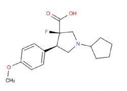 (3R,4R)-1-cyclopentyl-3-fluoro-4-(4-methoxyphenyl)pyrrolidine-3-carboxylic acid