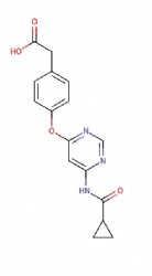 2-(4-((6-(cyclopropanecarboxamido)pyrimidin-4-yl)oxy)phenyl)acetic acid