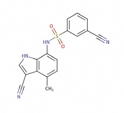 3-cyano-N-(3-cyano-4-methyl-1H-indol-7-yl)benzenesulfonamide