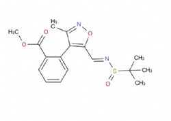 methyl (S)-2-(5-(((tert-butylsulfinyl)imino)methyl)-3-methylisoxazol-4-yl)benzoate