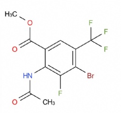 methyl 2-acetamido-4-bromo-3-fluoro-5-(trifluoromethyl)benzoate