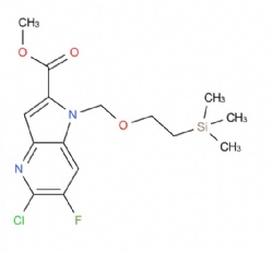 methyl 5-chloro-6-fluoro-1-((2-(trimethylsilyl)ethoxy)methyl)-1H-pyrrolo[3,2-b]pyridine-2-carboxylate
