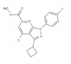 methyl 4-chloro-3-cyclobutyl-1-(4-fluorophenyl)-1H-pyrazolo[3,4-b]pyridine-6-carboxylate