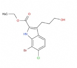 ethyl 7-bromo-6-chloro-3-(3-hydroxypropyl)-1H-indole-2-carboxylate