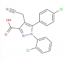 1-(2-chlorophenyl)-5-(4-chlorophenyl)-4-(cyanomethyl)-1H-pyrazole-3-carboxylic acid
