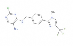 2-chloro-N4-(4-(1-methyl-4-(trifluoromethyl)-1H-imidazol-2-yl)benzyl)pyrimidine-4,5-diamine