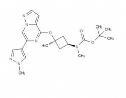 tert-butyl methyl((1s,3s)-3-methyl-3-((6-(1-methyl-1H-pyrazol-4-yl)pyrazolo[1,5-a]pyrazin-4-yl)oxy)cyclobutyl)carbamate