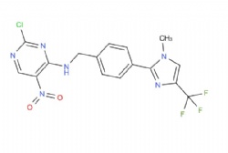 2-chloro-N-(4-(1-methyl-4-(trifluoromethyl)-1H-imidazol-2-yl)benzyl)-5-nitropyrimidin-4-amine