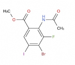 methyl 2-acetamido-4-bromo-3-fluoro-5-iodobenzoate