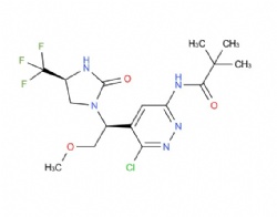 N-(6-chloro-5-((S)-2-methoxy-1-((S)-2-oxo-4-(trifluoromethyl)imidazolidin-1-yl)ethyl)pyridazin-3-yl)pivalamide