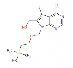 (4-chloro-5-iodo-7-((2-(trimethylsilyl)ethoxy)methyl)-7H-pyrrolo[2,3-d]pyrimidin-6-yl)methanol