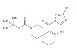 tert-butyl 2'-bromo-9'-oxo-4',5',6',9'-tetrahydrospiro[piperidine-4,8'-pyrano[4,3-d][1,2,4]triazolo[1,5-a]pyrimidine]-1-carboxylate