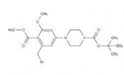 tert-butyl 4-(3-(bromomethyl)-5-methoxy-4-(methoxycarbonyl)phenyl)piperazine-1-carboxylate