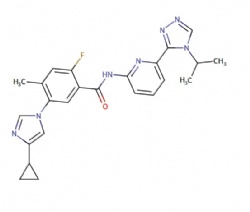 5-(4-cyclopropyl-1H-imidazol-1-yl)-2-fluoro-N-(6-(4-isopropyl-4H-1,2,4-triazol-3-yl)pyridin-2-yl)-4-methylbenzamide